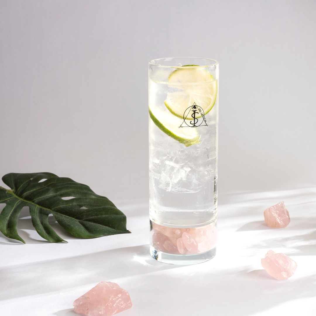桃花水杯【水晶石能量水杯】粉水晶玻璃杯