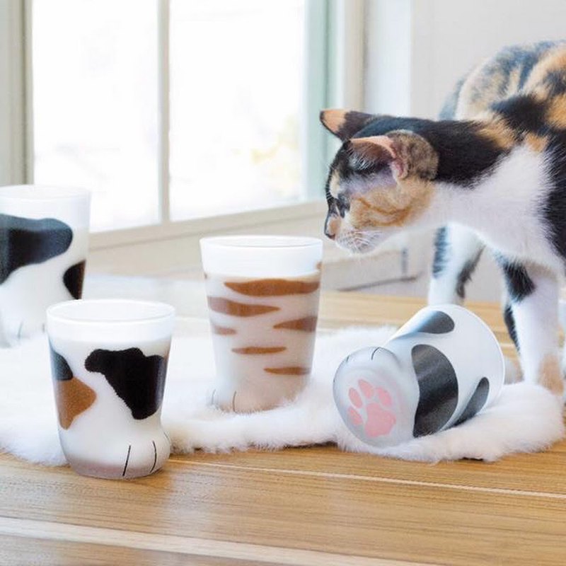日本ADERIA 可愛貓掌肉球玻璃杯300ml / 共3款