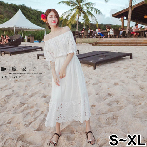 【QV9084】魔衣子-波西米亞沙灘度假洋裝連身長裙
