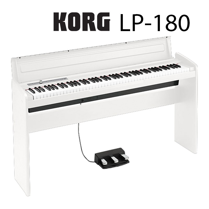 商品名稱 KORG LP180 電鋼琴 白色 88鍵 免費運送組裝 分期零利率 原廠公司貨 保固24個月 數位鋼琴◎ 外觀 & 尺寸 & 重量✿ 顏色：黑色 / 白色✿ 鍵盤蓋：掀蓋式✿ 尺寸：寬13