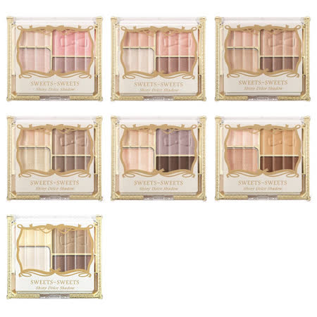 就像在濃郁的布朗尼上加了生奶油一樣滑順的眼影.添加蜂蜜,蘋果萃取,柳橙果汁等保濕成分讓肌膚也享受美味的成份.不黏手的眼影霜+柔軟顯色的眼影,珍珠微粒子呈現亮麗光澤感,讓眼妝甜美有氣質.附鏡子和雙頭眼影