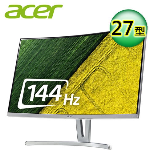 144Hz 27型VA曲面電競螢幕品名 / 規格：【Acer 宏碁】ED273 A 27型 VA曲面電競液晶螢幕特色：144Hz更新率│FreeSync技術特色：支援VGA / DVI / HDMI 