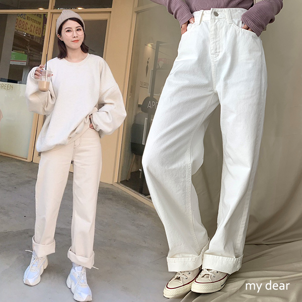 110118♦ 前後雙口袋/直筒褲款式