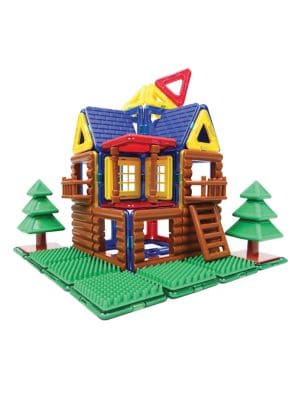 Decorate your log cabins by clipping in balconies and walls, add windows, ladders, lay turf and buil
