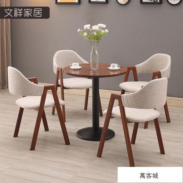 洽談圓桌 洽談桌休閒桌椅組合小戶型圓桌辦公室休閒桌椅現代簡約接待桌椅 萬客城