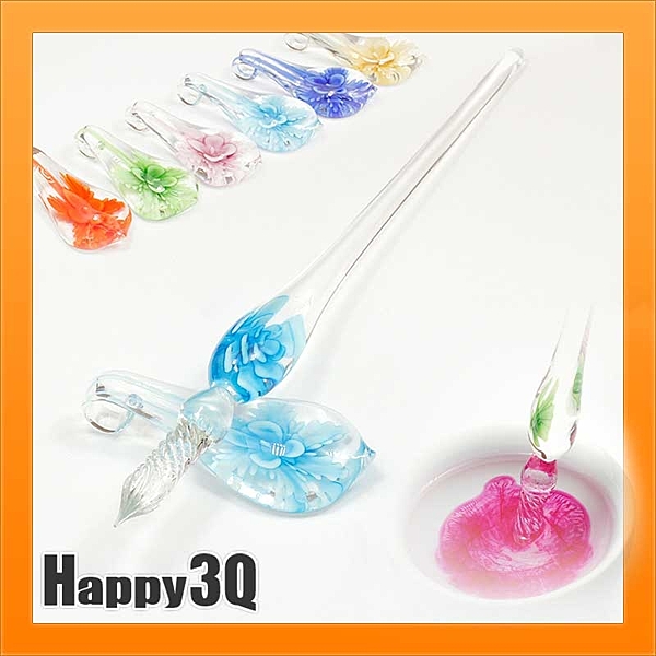 文具控收藏送禮雕花鋼筆墨水試色蘸水筆沾水筆玻璃筆送筆擱-紅/黃/藍/粉/綠/水藍【AAA1784】