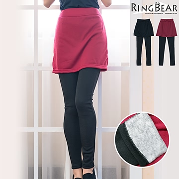 ■舒適彈力棉質面料■保暖內刷毛貼腿褲型■後臀實用真口袋 ■層次感假兩件式褲裙■優質台灣製造