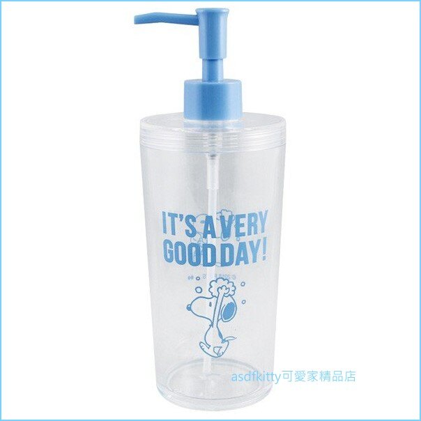 asdfkitty可愛家☆SNOOPY史努比透明擠壓空罐/空瓶-沐浴乳空罐/洗髮精空罐-日本正版商品