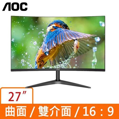 1800R極致曲面面板 nVA 178度廣視角n支援D-SUB/HDMI介面n極簡窄邊框及超纖薄機身