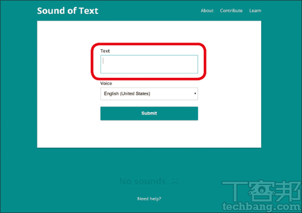 1.進入網頁，在文字框的地方輸入或貼上你要的文句。