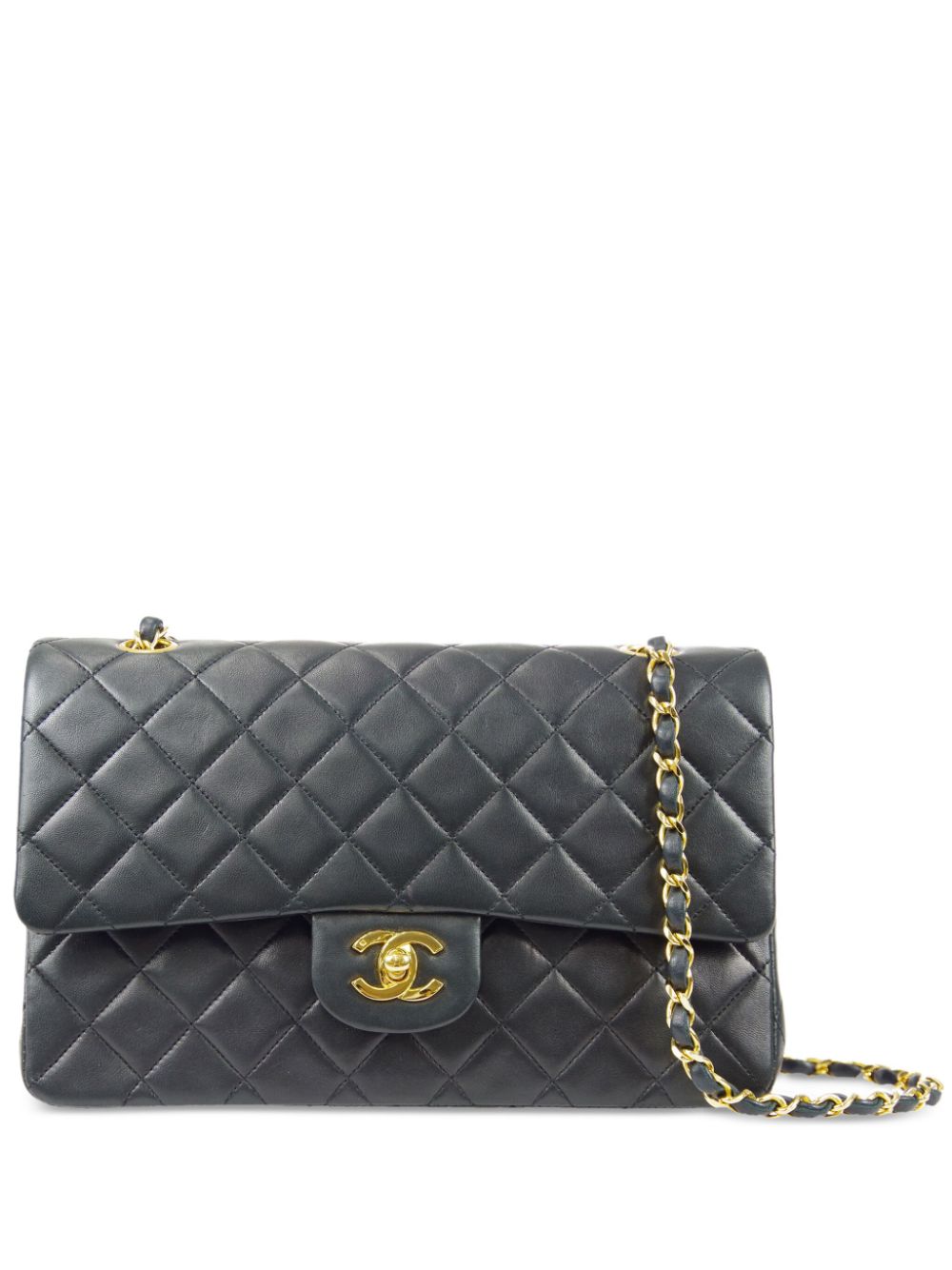 CHANEL Pre-Owned - 1985-1990’s medium Classic Double Flap shoulder bag - women - Lamb Skin - One Size - Black