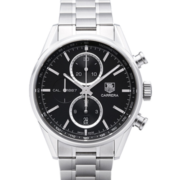 不鏽鋼錶殼、錶帶可欣賞機芯運作透明底蓋自動計時碼錶藍寶石水晶鏡面型號:CAR2110.BA0720