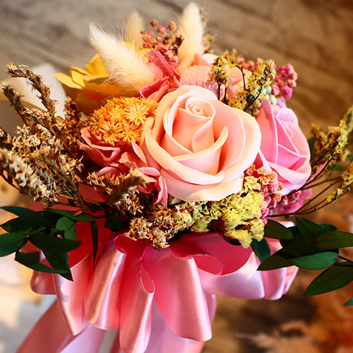 乾燥花 香皂花 擴香圓形捧花 (粉) 【NANA MAGIC】手作乾燥花推薦