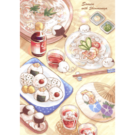 シマエナガと素麺