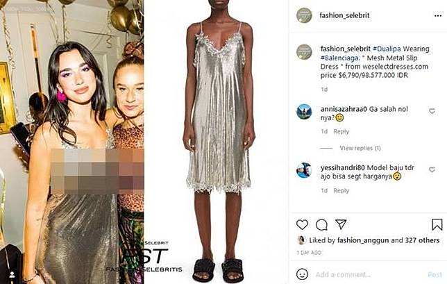 Harganya Nyaris Rp100 Juta Dress Dua Lipa Malah Disamakan Dengan Baju Tidur Suara Com Line Today