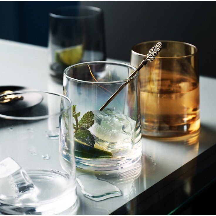 創意玻璃水晶酒杯 家用果汁飲料水杯威士忌杯子伴手禮雞尾酒杯250ml