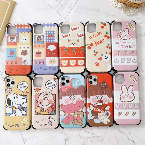 包邊硅膠軟邊 卡通情侶殼 IMD硬背板 四角防摔保護套 防指紋 掛繩孔 Vivo Y20 Y20s