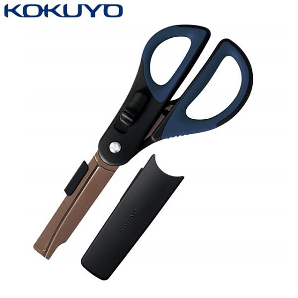 【南紡購物中心】(不沾黏)日本KOKUYO兩用刀即多用途機能剪刀兼開箱刀PT410D開綑剪刀子Hakoake