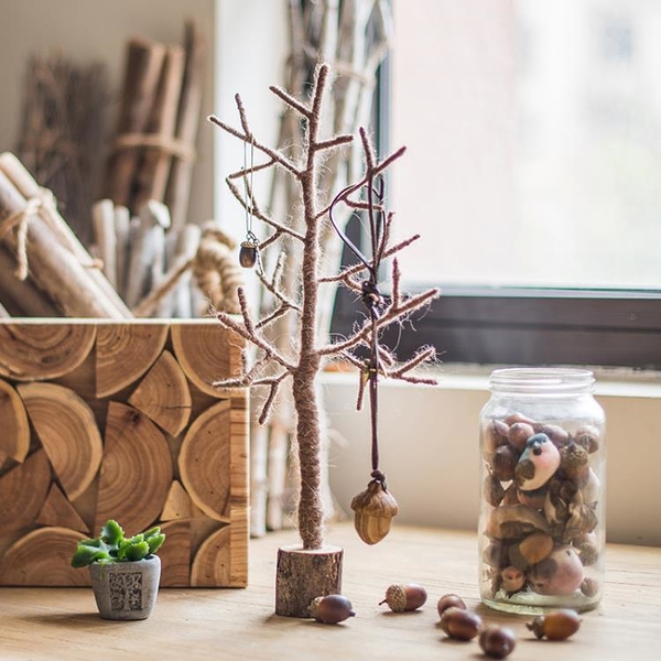 掬涵 圣誕樹首飾架 羊毛氈 掛件裝飾擺件 桌面道具風水招財樹