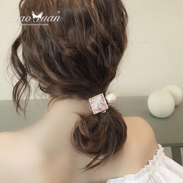 閃光少女ig捷克鉆頭繩女甜美網紅皮筋髮繩頭飾韓版可愛韓國髮圈