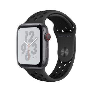 [指定店家最高23%點數回饋]Apple Watch S4 GPS版44MM-太空灰色鋁金屬錶殼搭配黑色 Nike 運動型錶帶 MU6L2TA/A