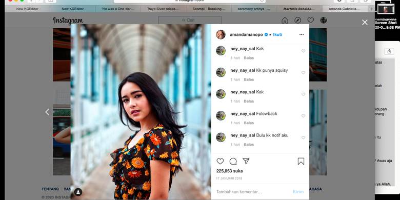 Aksi Kocak Amanda Manopo Saat Keluhkan Dampak Dari Virus Corona Kompas Com Line Today