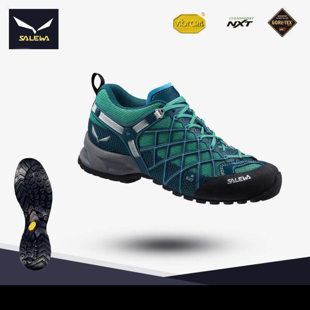 本商品規格: 63435 (8822翠柏綠) 品名：【義大利 SALEWA】女 Gore-tex健行鞋 63435 (8822翠柏綠) ● GORE-TEX® Extended Comfort 防水透