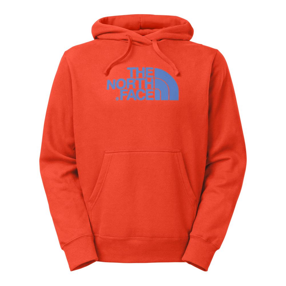美國百分百【The North Face】帽T 連帽 TNF T恤 北臉 長袖 厚綿 橘色 水藍 S號 B955