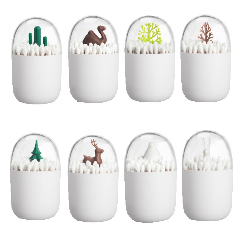 北歐時尚造型牙籤棉花棒收納罐 仙人掌 聖誕樹 駱駝 大白熊 糜鹿 小白兔