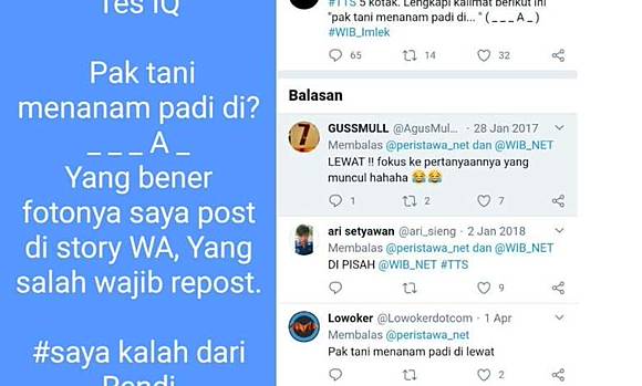 Jawaban Dan Pembahasan Tes Iq Pak Tani Menanam Padi Di Cianjurtoday Com Line Today