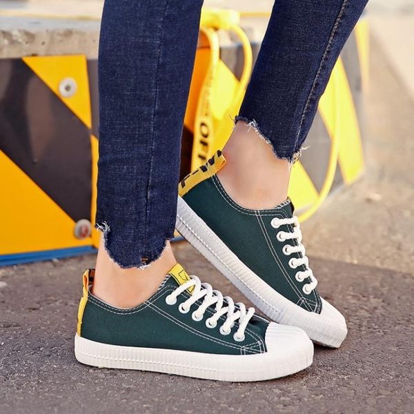 2019夏秋新款帆布鞋女平底學生白色球鞋韓版百搭情侶鞋休閒板鞋潮