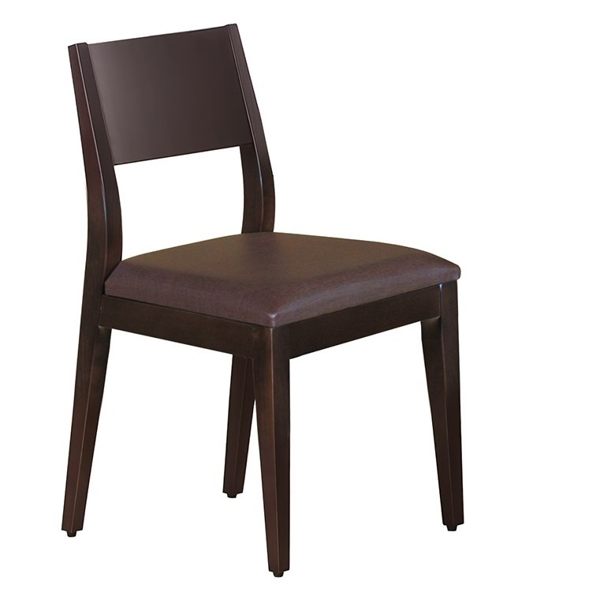 OB004-喬伊胡桃咖啡亞麻紋皮餐椅(19HY2/B471-03)【DD House】