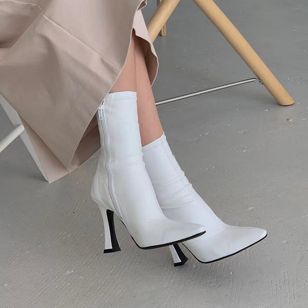 切爾西短靴女巫靴韓國2022秋新款尖頭細高跟氣質性感職場風