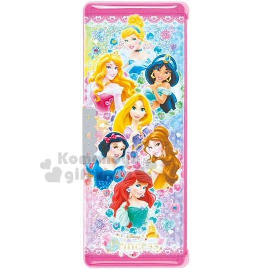 〔小禮堂〕迪士尼 公主 日製雙開多功能鉛筆盒《粉.角色集合》學童文具.筆袋 4901770-56247