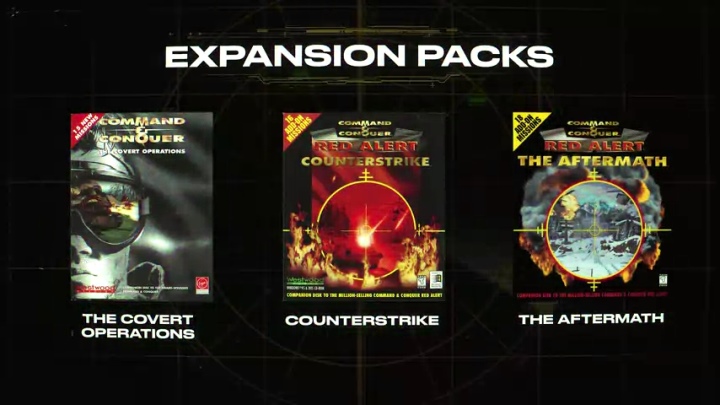 《終極動員令》、《紅色警戒》分別推出過《重回殺戮戰場》以及《危機任務》、《絕地逢生》等資料片，這5款遊戲都會收錄於復刻典藏版。