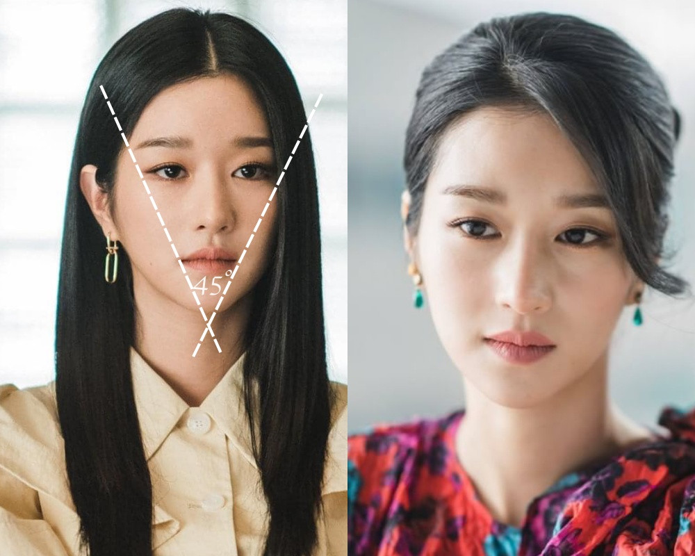 童顏臉定義3—兩側眉尾、眼尾、嘴角夾角為45度