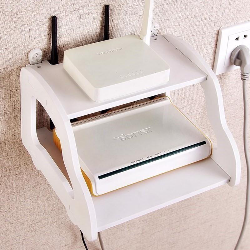 電話架 置物雙層客廳免打孔無線網收納架牆上電話盒子機頂盒路由器放『XY3772』