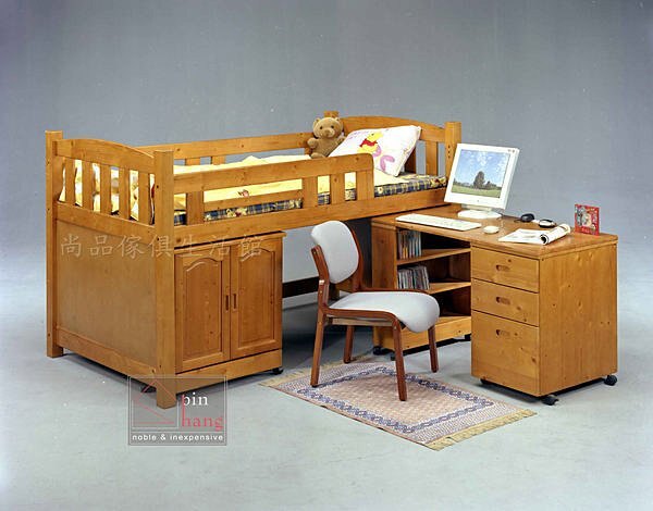 【尚品傢俱】YC-4 貝克漢書桌型中高床組(不含椅子)