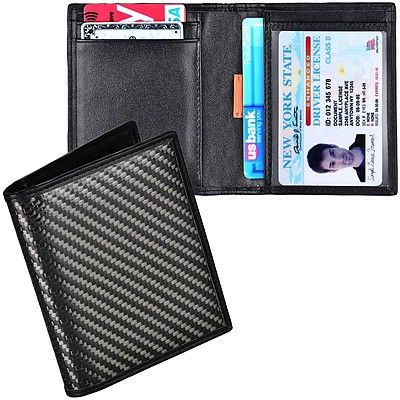 《Kinzd》碳纖維真皮證件夾(黑)