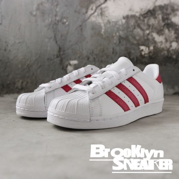 Adidas Originals Superstar C 白粉 蛇紋休閒鞋 女鞋 (布魯克林) EE9151