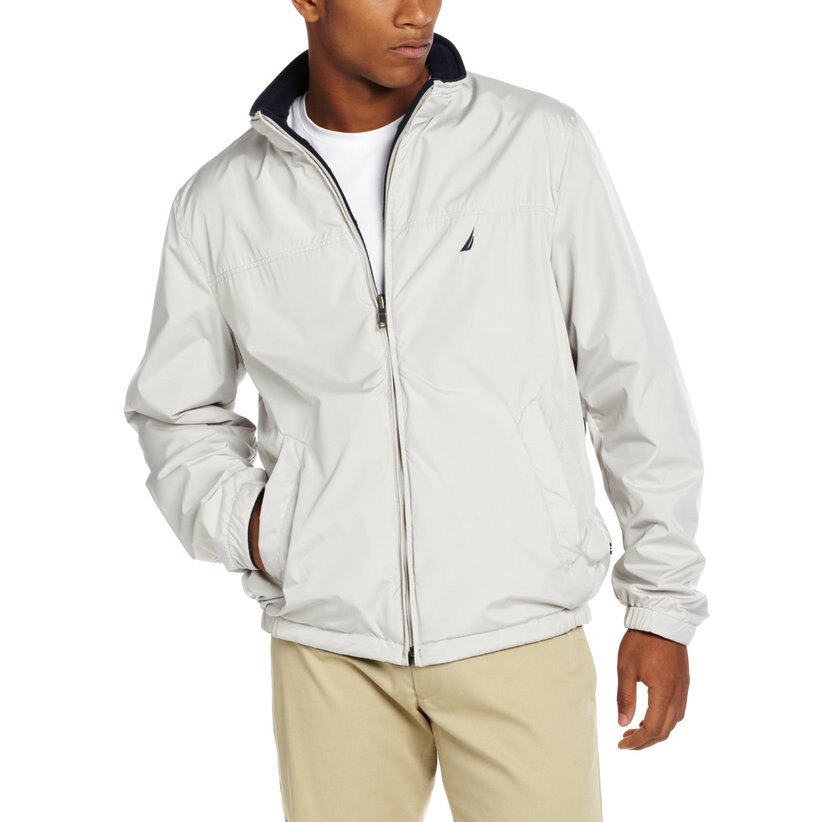 美國百分百【全新真品】NAUTICA 帆船牌 外套 運動外套 立領 夾克 風衣 休閒 刷毛 雙面 S M號 E795