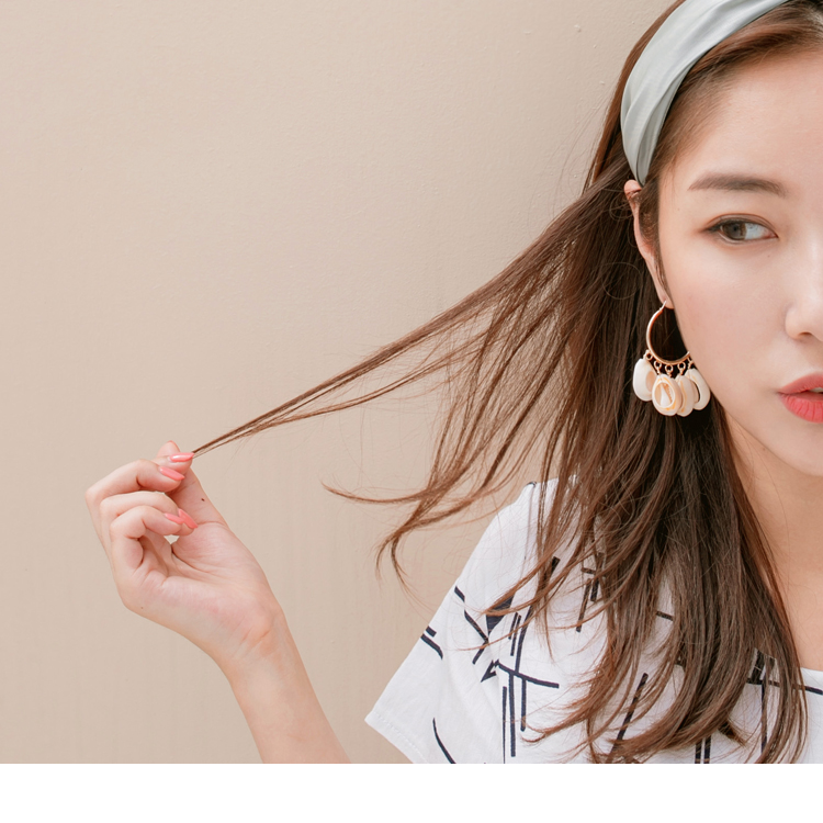 夏日海洋風海螺圓圈耳環