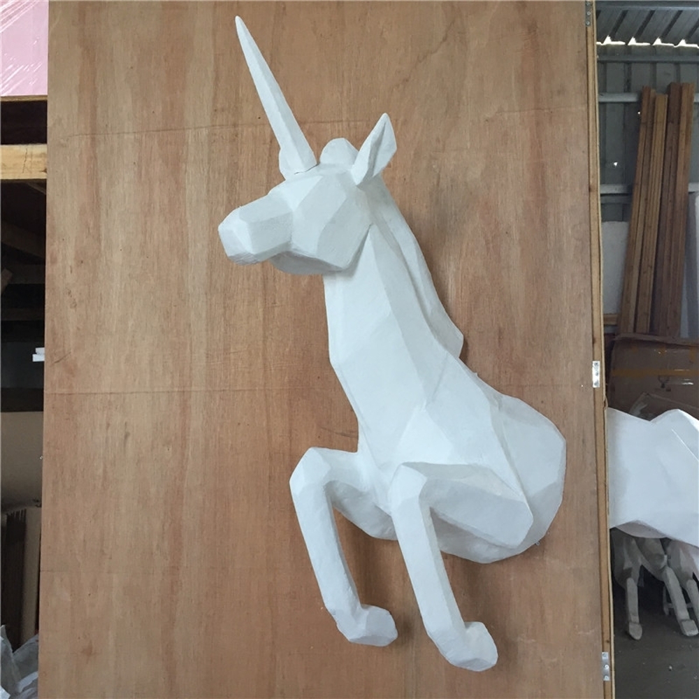 3D創意獨角馬頭壁掛壁飾酒吧賓館遊樂場大唐門頭柱子墻壁軟裝飾品 JD下標免運