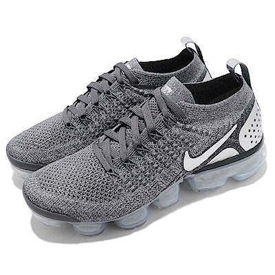 型號: 942843-013品名: Wmns Nike Air Vapormax Flyknit 2配色: 灰色 銀色特點: 氣墊 避震 輕量 透氣 舒適 運動 灰 銀