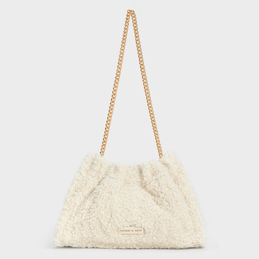 Cyrus 抓皺毛毛肩背包