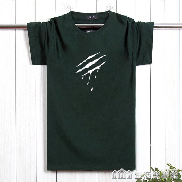 夏季新款男裝加肥加大碼胖人男士背心短袖T恤潮服