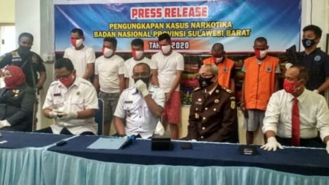 BNN Sulbar Tangkap 6 Pengedar Narkoba, Sita 250 Gram Sabu Asal Malaysia