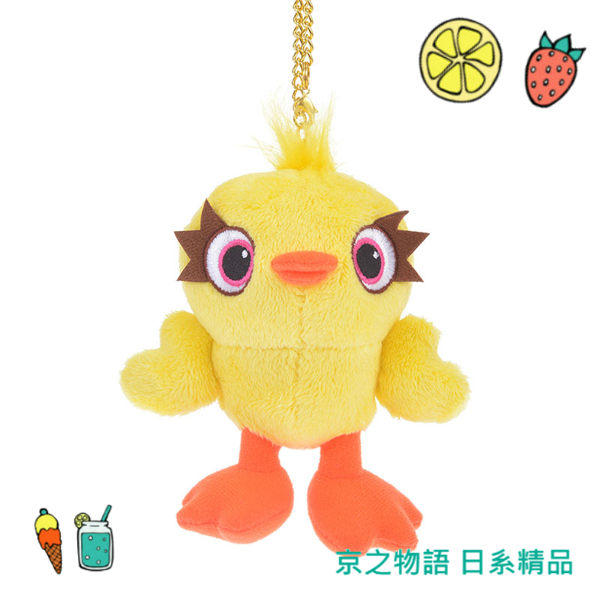【京之物語】日本迪士尼商店正版玩具總動員4周邊鴨霸隨身吊飾 附迴紋針-預購