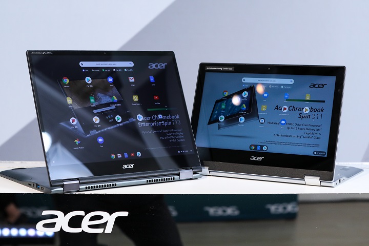 Acer Chromebook Spin 713 與 311 可翻轉設計，符合 Project Athena 驗證