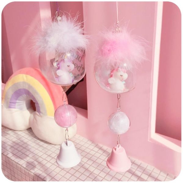 獨角獸風鈴掛件日式掛飾小清新森系羽毛夏日和風鈴家jk冥想女創意 時尚教主